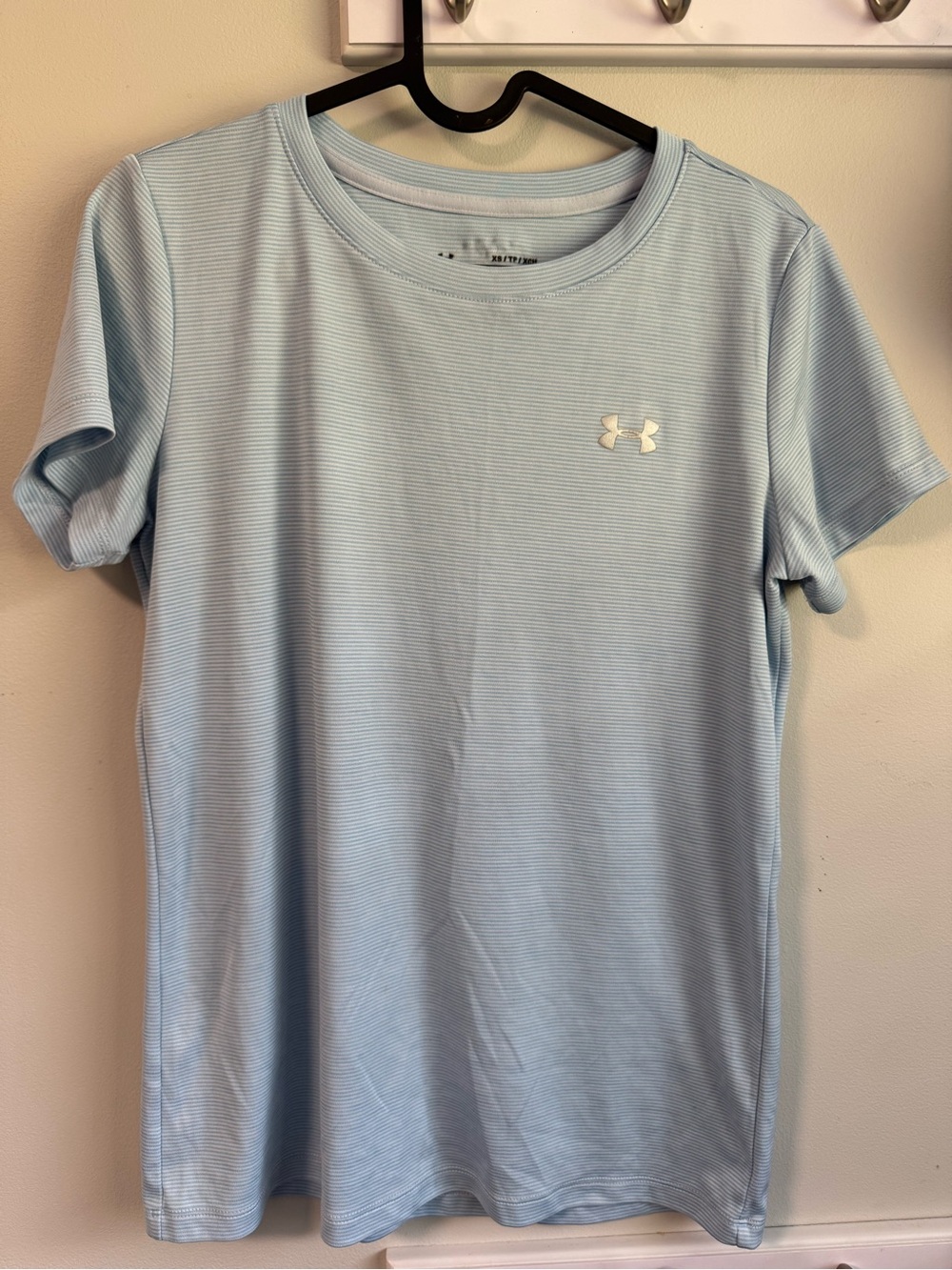 Under Armour Pale Blue Striped Short Sleeve Tee
